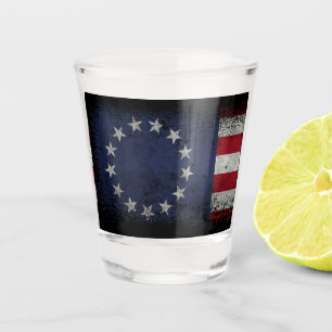 Vaso De Chupito CAPTURA DE LA LIBERTAD Vintage Betsy Ross Bandera 