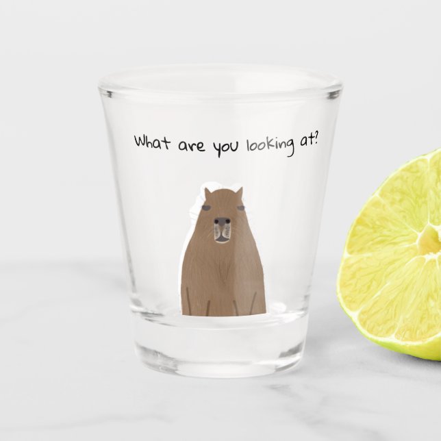 Vaso De Chupito Capybara qué estás mirando Drinkware Set (Anverso)