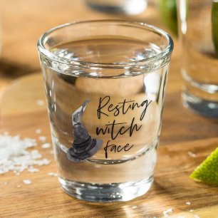Vaso De Chupito Cara de bruja en marcha Feliz Halloween Cita d