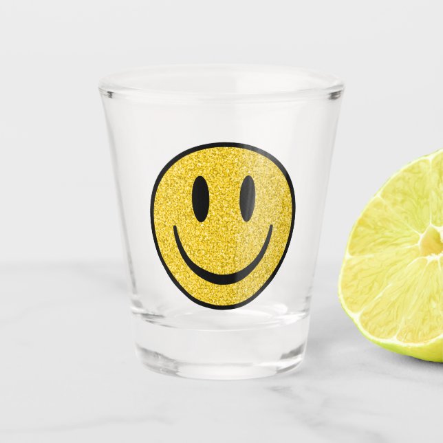 Vaso De Chupito Cara de sonrisa purpurina (Anverso)