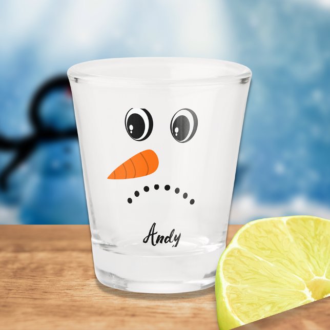 Vaso De Chupito Cara moderna de Personalizado lindo Snowman (Subido por el creador)