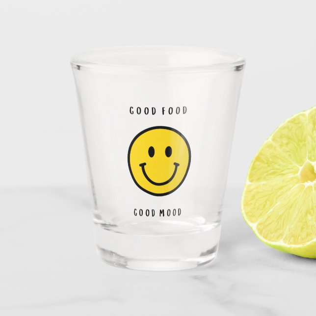 Vaso De Chupito Cara sonriente, imán de cara de emoji (Anverso)
