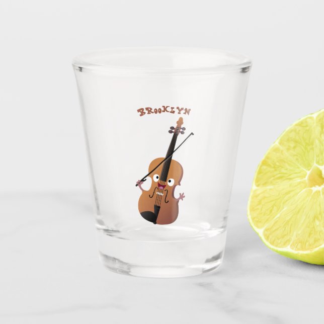 Vaso De Chupito Caricatura musical divertida en violín (Anverso)