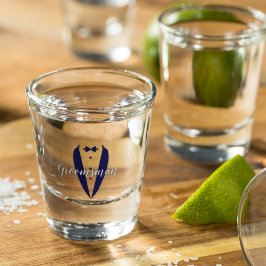 Vaso de chupito Carolina Blue Tuxedo Groomsman