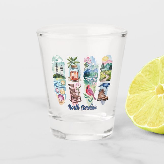 Vaso De Chupito Carolina del Norte pintoresca  (Anverso)