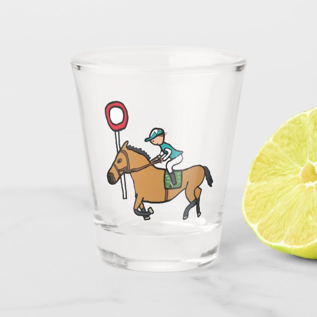 Vaso De Chupito Carreras de caballos (Anverso)