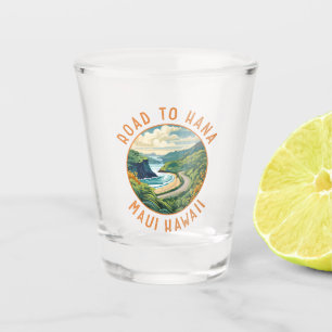 Vaso De Chupito Carretera al círculo angustiado retro Hana Maui Ha