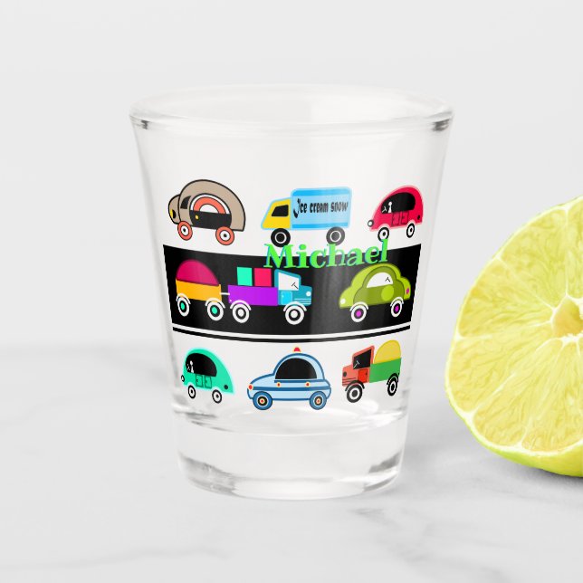 Vaso De Chupito Carros divertidos (Anverso)