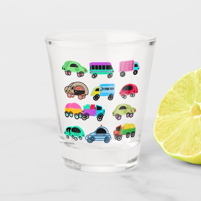 Vaso De Chupito Carros divertidos (Anverso)
