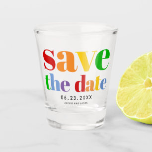 Vaso De Chupito Cartas coloridas, puntos y rayas fotos gay