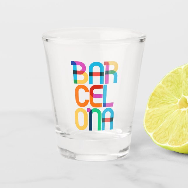 Vaso De Chupito Cartas de arte pop de España en Barcelona (Anverso)