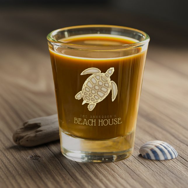 Vaso De Chupito Casa de Playa Tortuga Oro ID623 (Subido por el creador)