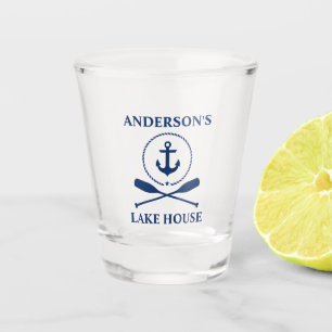 Vaso De Chupito Casa del lago Oars Blue Anchor de la Marina Náuti