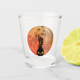 Vaso De Chupito Casa embrujada de la luna de sangre