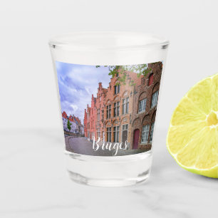 Vaso De Chupito Casas de ladrillo de color medieval en Brujas, Bél
