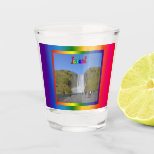 Vaso De Chupito Cascada arcoiris de Islandia