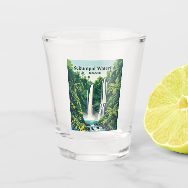 Vaso De Chupito Cascada Sekumpul Indonesia (Anverso)