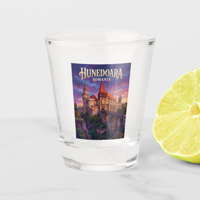 Vaso De Chupito Castillo Corvin Rumania (Anverso)