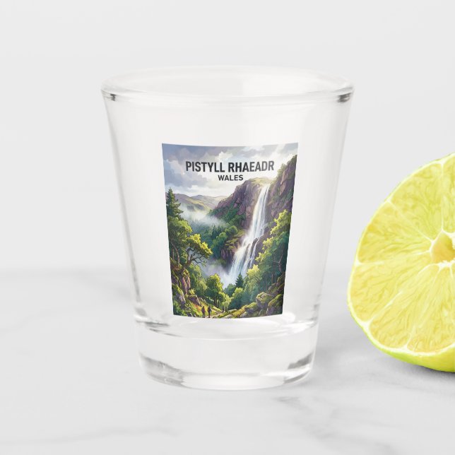 Vaso De Chupito Catarata Pistyll Rhaeadr, Llanrhaeadr-ym-Mochnant (Anverso)