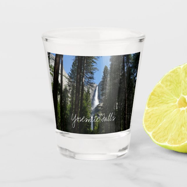 Vaso De Chupito Cataratas Yosemite y paisajes de Woods fotográfico (Anverso)