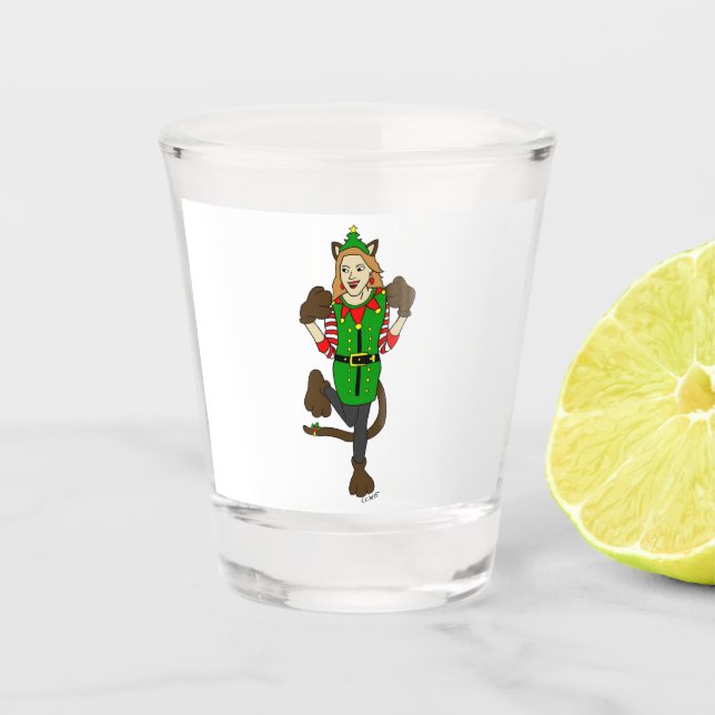 Vaso De Chupito catgirl Navidades Shot Glass (Anverso)