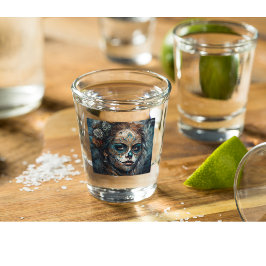 Vaso De Chupito Catrina Azul