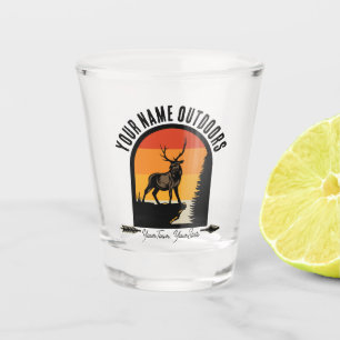 Vaso De Chupito Caza ADD NOMBRE Al aire libre Ciervo Alce Campamen