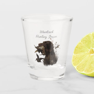 Vaso De Chupito Caza de Woodcock con puntero de hilo alámbrico ale