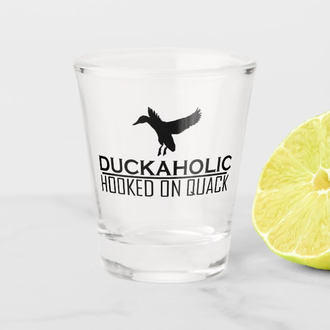 Vaso De Chupito Caza divertida de pato Duckaholic (Anverso)