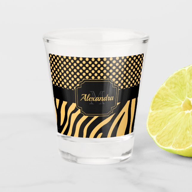 Vaso De Chupito Cebra y puntos (Anverso)