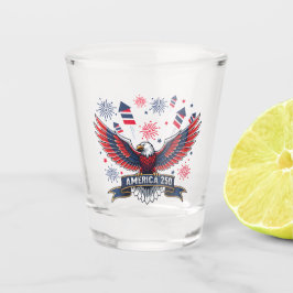 Vaso De Chupito Celebración de Fuegos Artificiales del Águila Patr