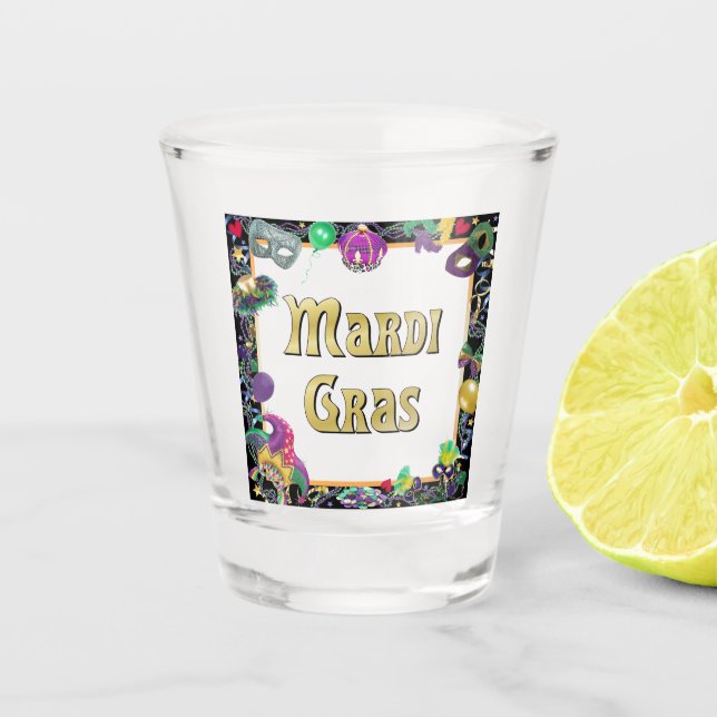 Vaso De Chupito Celebración del Mardi Gras (Anverso)