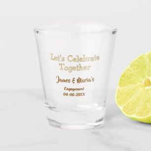 Vaso De Chupito Celebremos juntos fiesta de compromiso nombre fech