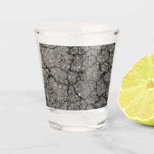 Vaso De Chupito Cemento de esparcimiento de la calle Asfalto Negra