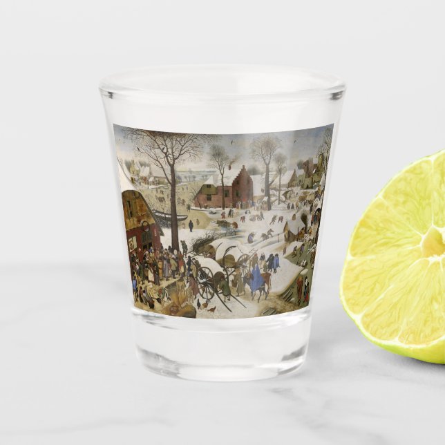 Vaso De Chupito Censo en Belén (por Pieter Bruegel) (Anverso)