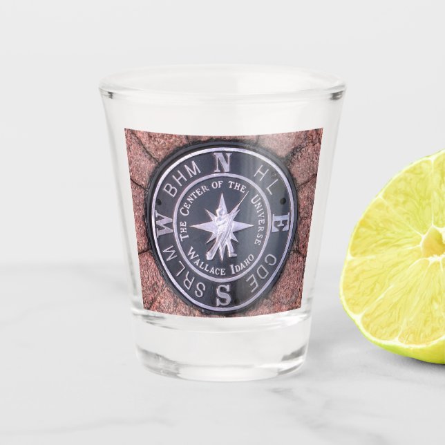 Vaso De Chupito Centro del Universo en Wallace Idaho (Anverso)