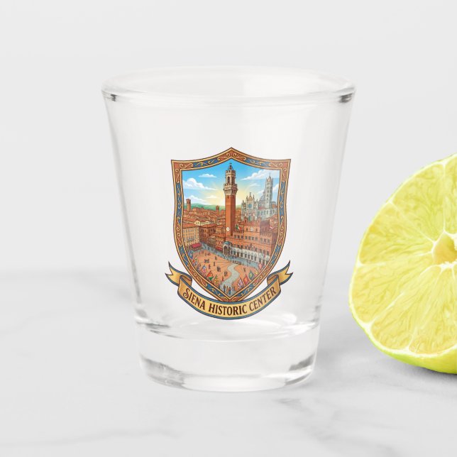 Vaso De Chupito Centro Histórico de Siena Italia (Anverso)