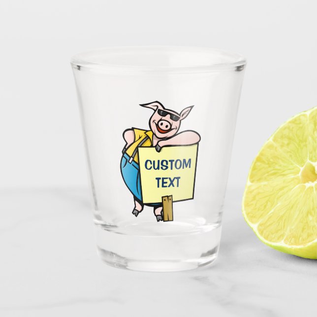 Vaso De Chupito Cerdo con Rótulo (Anverso)