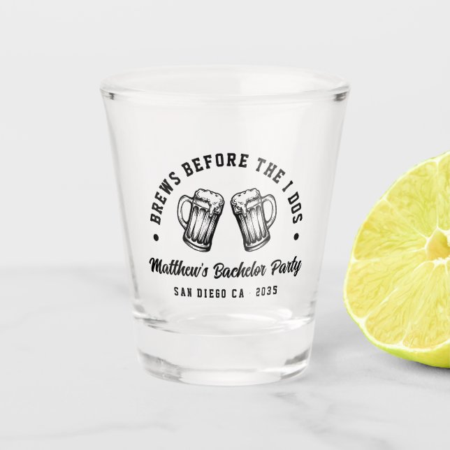 Vaso De Chupito Cervezas divertidas de despedida de soltero antes  (Anverso)
