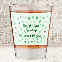 Vaso De Chupito Chambrocas trébol de 4 hojas sobre verde claro