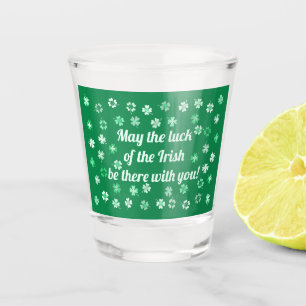 Vaso De Chupito Chambrocas trébol de 4 hojas sobre verde oscuro