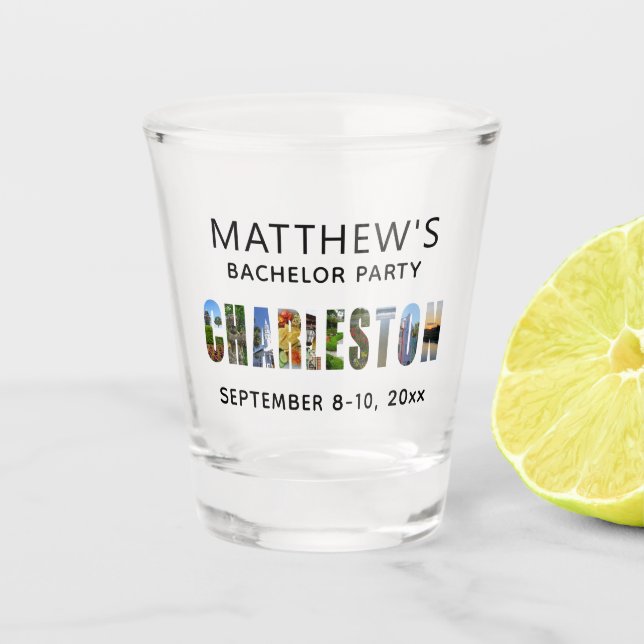 Vaso De Chupito Charleston South Carolina Bachelor Party Favor (Anverso)