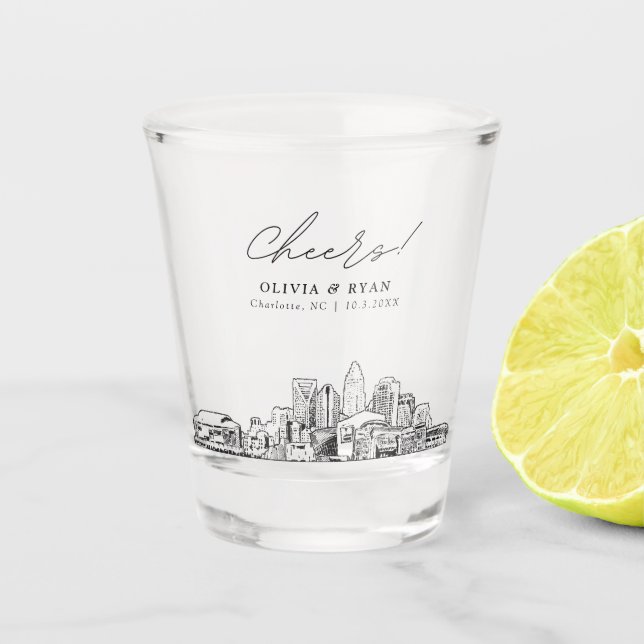 Vaso De Chupito Charlotte Wedding Favor Personalized Cheers (Anverso)