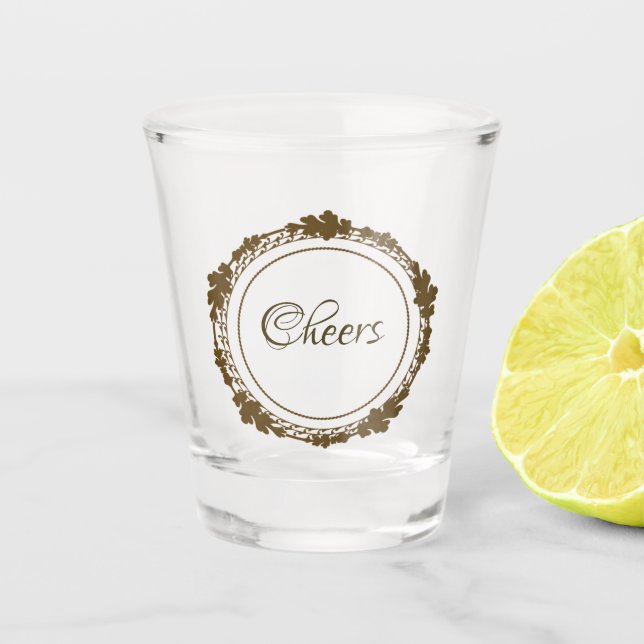 Vaso de chupito Cheers dorado (Anverso)