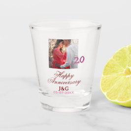 Vaso De Chupito Cheers to 20 Years happy anniversary add photo dat