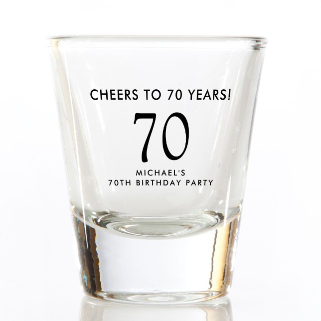 Vaso De Chupito Cheers to 70 Years 70th Birthday Party (Subido por el creador)