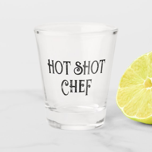 Vaso De Chupito Chef de Hot Shot | Gracioso vidrio caliente de reg (Anverso)