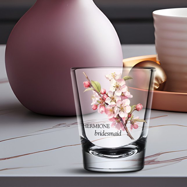 Vaso De Chupito Cherry Blossom Bridesmaid (Bridesmaid shot glass from the Cherry Blossom wedding collection by Darling & May)