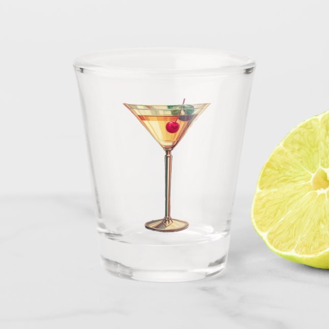 Vaso De Chupito Cherry Martini moderno de mediados del siglo
