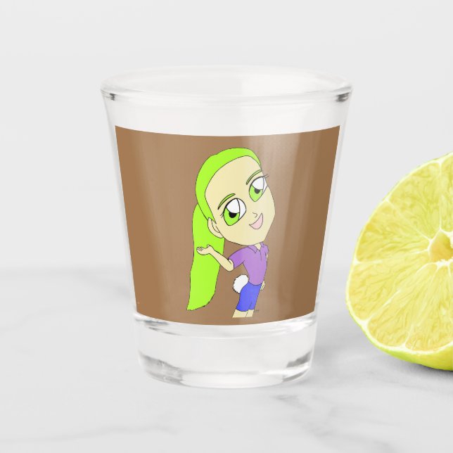 Vaso De Chupito chibi chica con cola de conejo (Anverso)